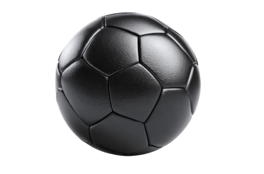 A black soccer ball with a black and white pattern