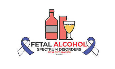 Fetal alcohol spectrum disorder month. background, banner, card, poster, template. Vector illustration.