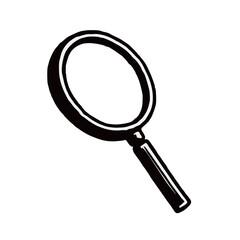 silhouette photo of a magnifying glass with a white background