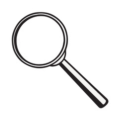 silhouette photo of a magnifying glass with a white background