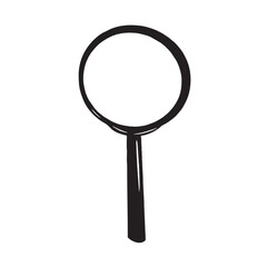 silhouette photo of a magnifying glass with a white background