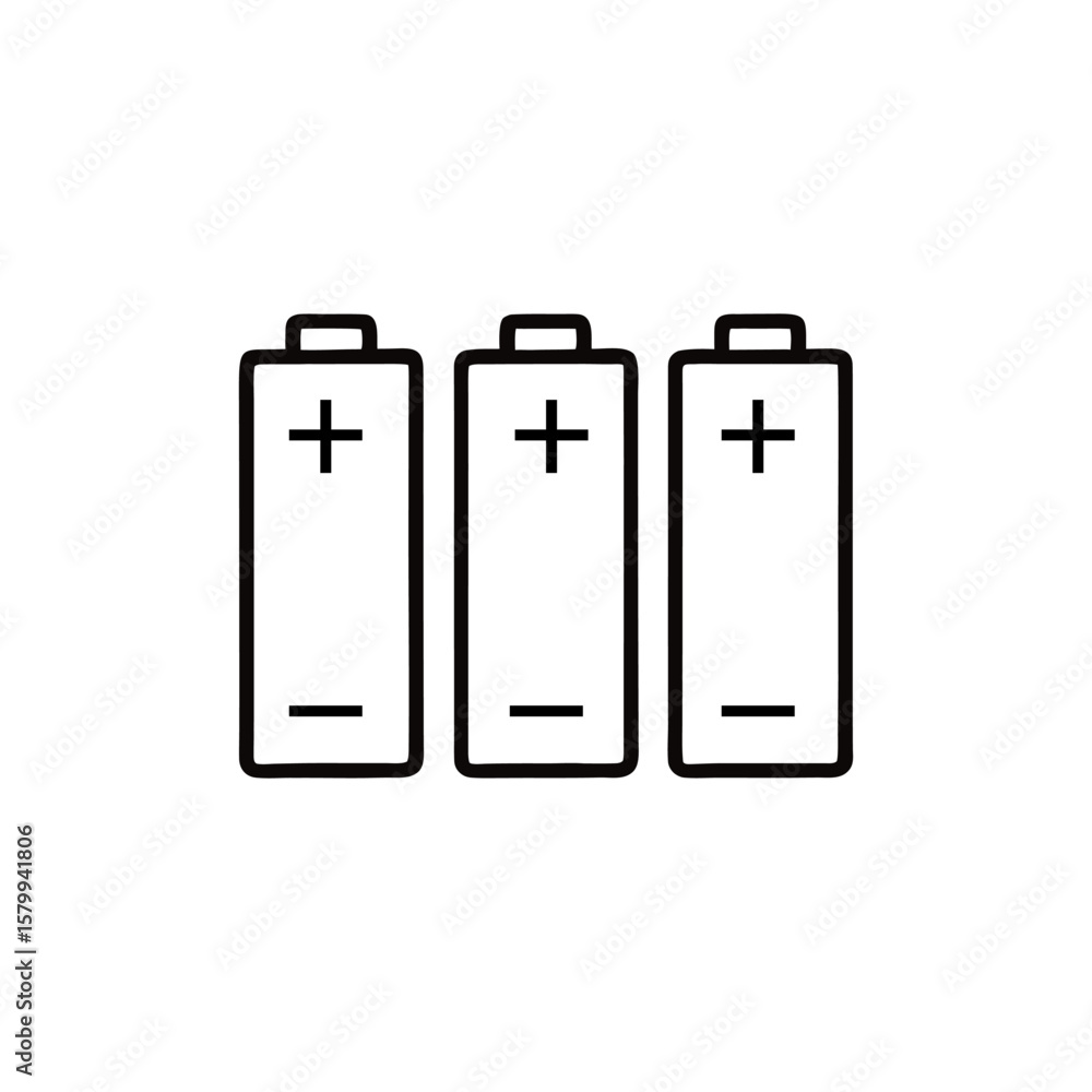 Poster three battery icons displaying an energy concept for power sources and renewable resource for consum