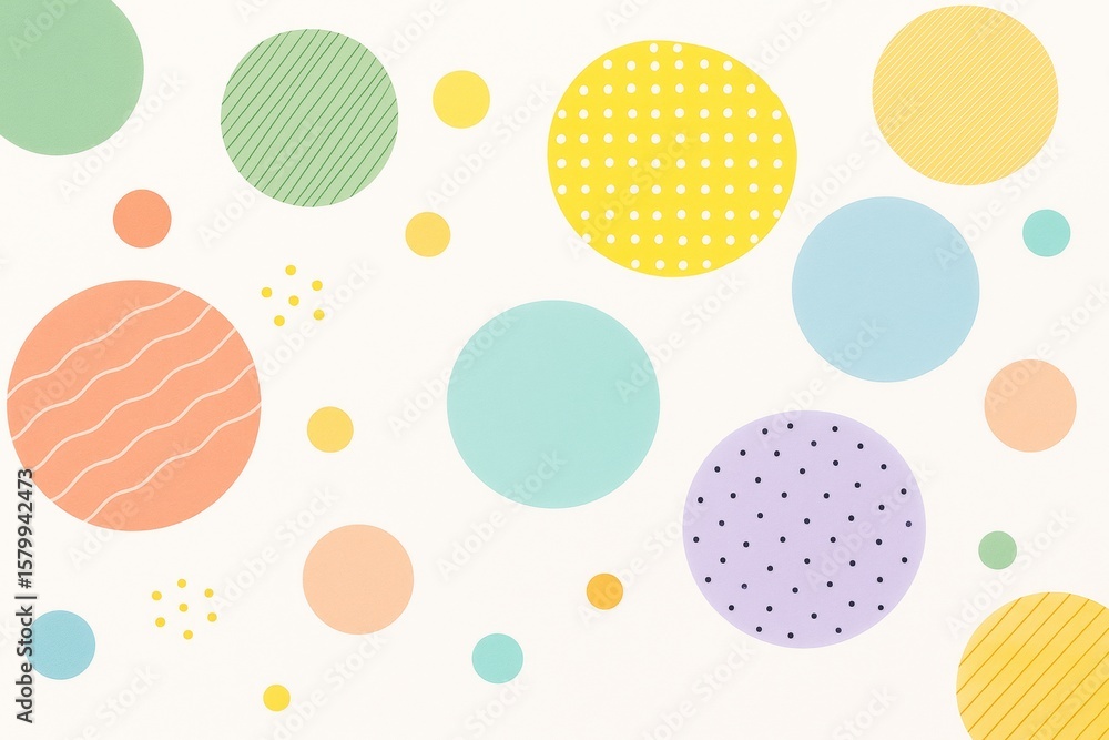 Poster colorful geometric circles with various patterns on light background representing creative abstract 