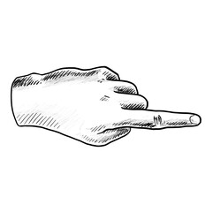 Hand-Drawn Illustration of a Pointing Finger