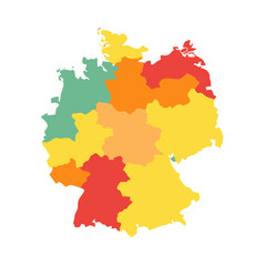 Obraz premium Colorful Map of Germany A Modern and Abstract Geographical Illustration for Design Projects