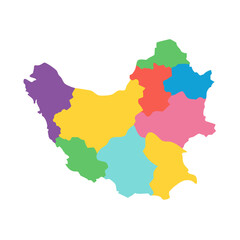 Obraz premium Colorful Map of a Region A Geopolitical Illustration Depicting Divisions and Borders with Vibrant Hues