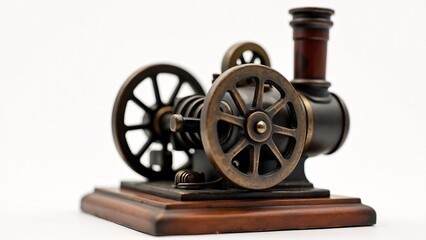 Antique Brass Steam Engine Model
