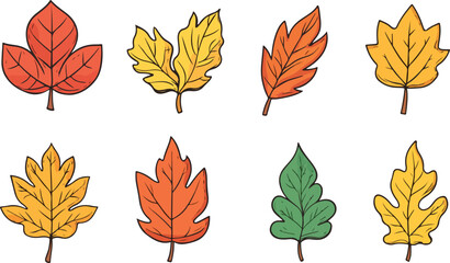 Colorful Autumn Leaves Illustration Pattern for Fall Season and Thanksgiving