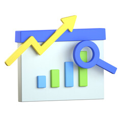 Chart analysis 3D Icon Colorful Style