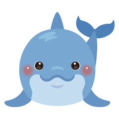正面から見たイルカのイラスト
