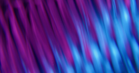 Blur glow texture. Light beam. Defocused purple blue neon colorful fluorescent optical lens flicker...