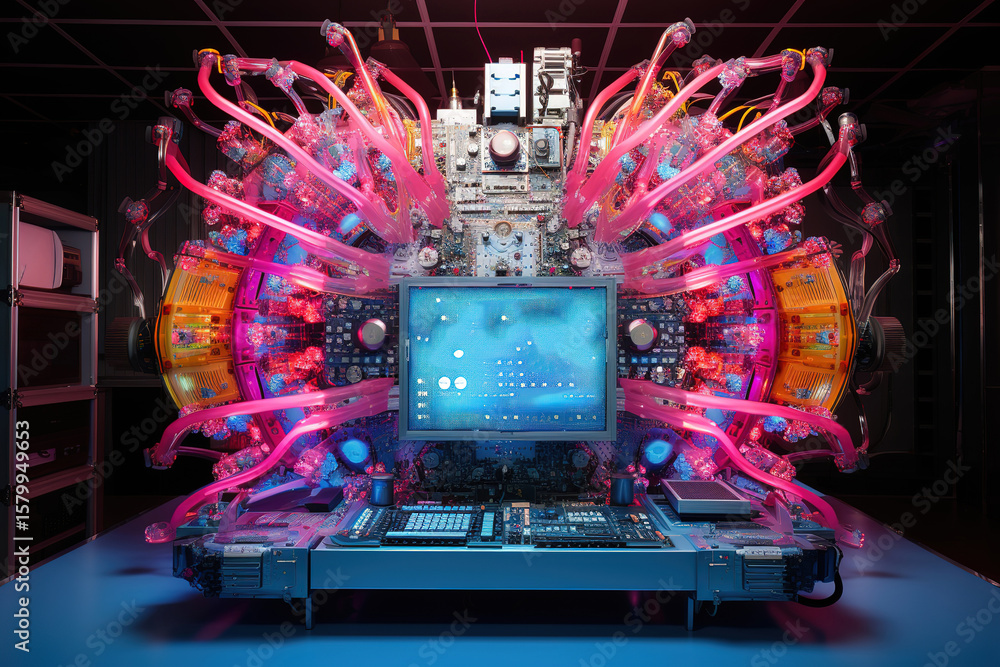 Fototapete Quantum computer showcasing advanced quantum computing technology in modern science
