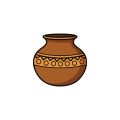 kalash icon, Varalakshmi Vratam flat Vector illustration, Indian cultural icon