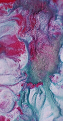 Paint background. Marble wave. Defocused blue purple red colorful water acrylic texture liquid...