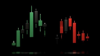 Fototapeta premium Candlestick Chart Red Green