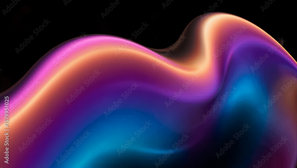 Poster colorful abstract art on a dark background. stylized image of abstract shapes in a dark background w