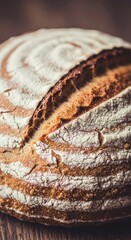 Close-up of a Crusty Artisan Loaf of Bread