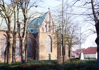 Historical Cathedral in the Old Town of Verden at the River Aller, Lower Saxony