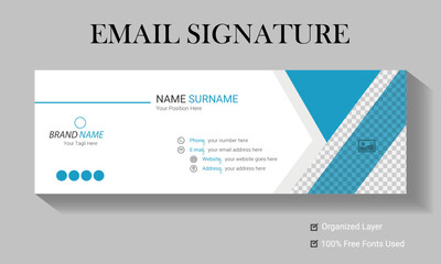 Professional simple clean horizontal, Modern and minimalist email signature template