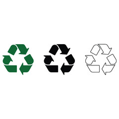 Four recycling symbols