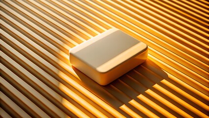 Glowing White Rectangular Object on Tropical Leaves