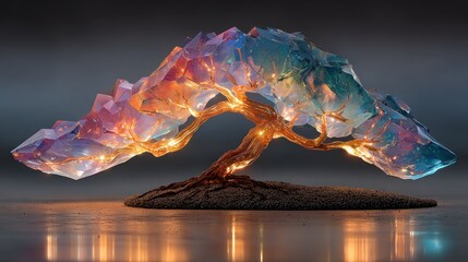 Abstract crystal bonsai
