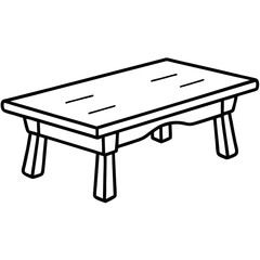 Round table with three legs isolated on transparent background