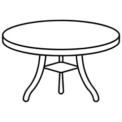 Round table with three legs isolated on transparent background