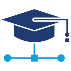 Expert System Flat Blue Icon