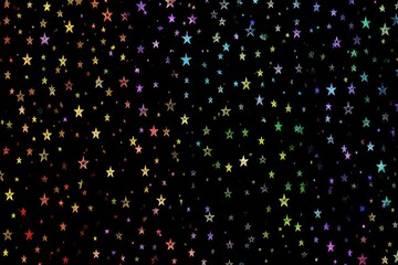 Colourful Small Stars on Dark Background, perfect for Gift, Holiday, or Special Occasion Packaging