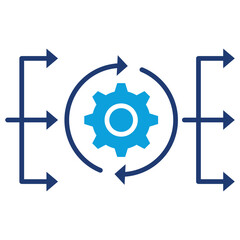 Parallel Processing Flat Blue Icon