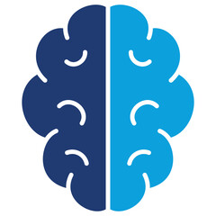 Obraz premium Brain Flat Blue Icon