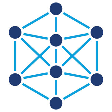 Markov Chain Flat Blue Icon
