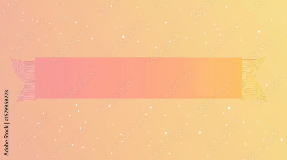 Poster display your message with a soft gradient ribbon and star dust background.