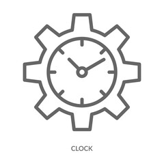 Clock Icon Line Style. Design Vector Illustration