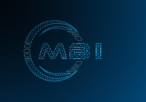 MBI low poly letter logo vector design. MBI lower poly logo design. Low poly logo.