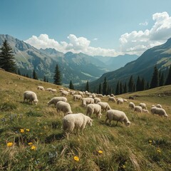 Fototapeta premium sheep in the mountains