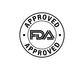 Fototapeta premium FDA Or Food and Drug Administration Approved Seal, Badge, Emblem, Label, Packaging Design Elements, The United States Food And Drug Administration Certified Badge Design, CBD Label Design Elements