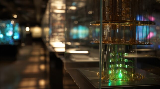 Detailed display of a historical computing device in a museum.