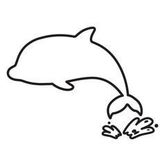 ジャンプするイルカの線画