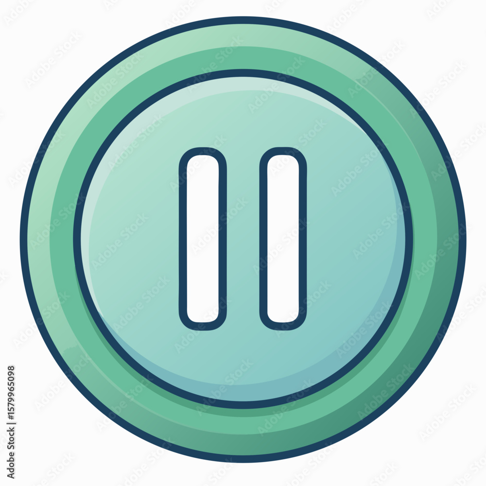Aufkleber pause button with two vertical lines inside circle shape silhouette vector illustration
