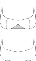 sleeveless strappy strapped u scoop neck princess darted tailored cropped crop blouse top bustier bra denim jean template technical drawing flat sketch cad mockup fashion woman design style model 
