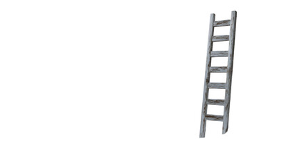 Weathered Wooden Ladder, isolated on transparent background