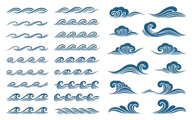 Ocean Wave Illustrations A Collection of Stylized Wave Designs for Design Projects