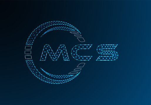 MCS low poly letter logo vector design. MCS lower poly logo design. Low poly logo.