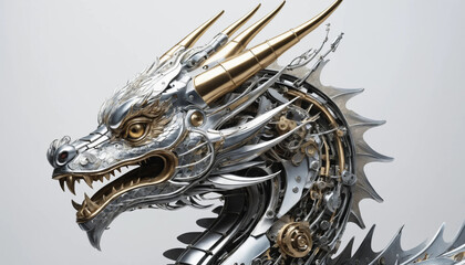 head Chinese dragon, composed of mechanical structures.