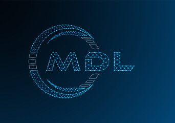 MDL low poly letter logo vector design. MDL lower poly logo design. Low poly logo.