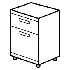 Filing cabinet with two drawers isolated on transparent background