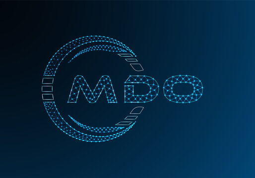 MDO low poly letter logo vector design. MDO lower poly logo design. Low poly logo.