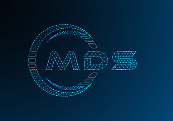 MDS low poly letter logo vector design. MDS lower poly logo design. Low poly logo.